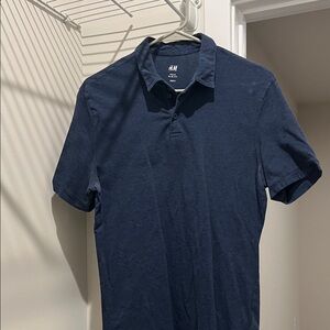 H&M Men's Deep Blue Polo Shirt